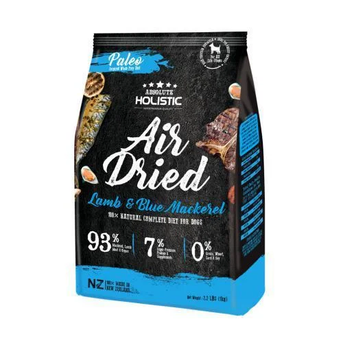 Absolute Holistic Air Dried Dog Food Lamb and Blue Mackerel 1kg