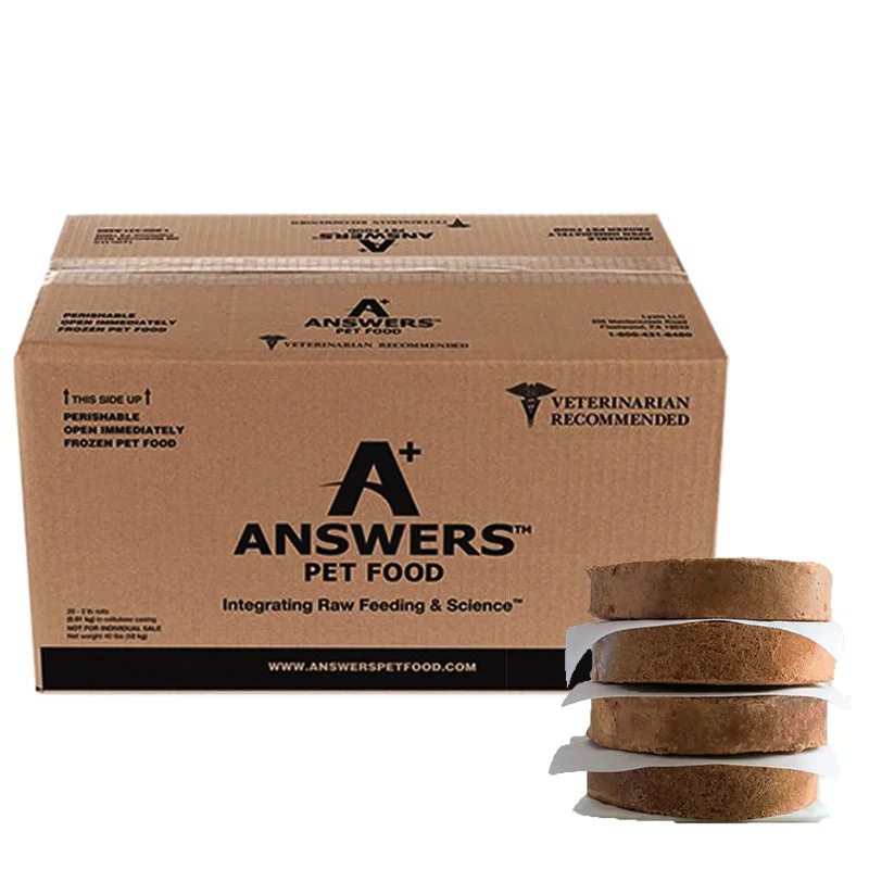 Answers Pet Food Frozen Raw Chicken Dog Food Patties, 20lb