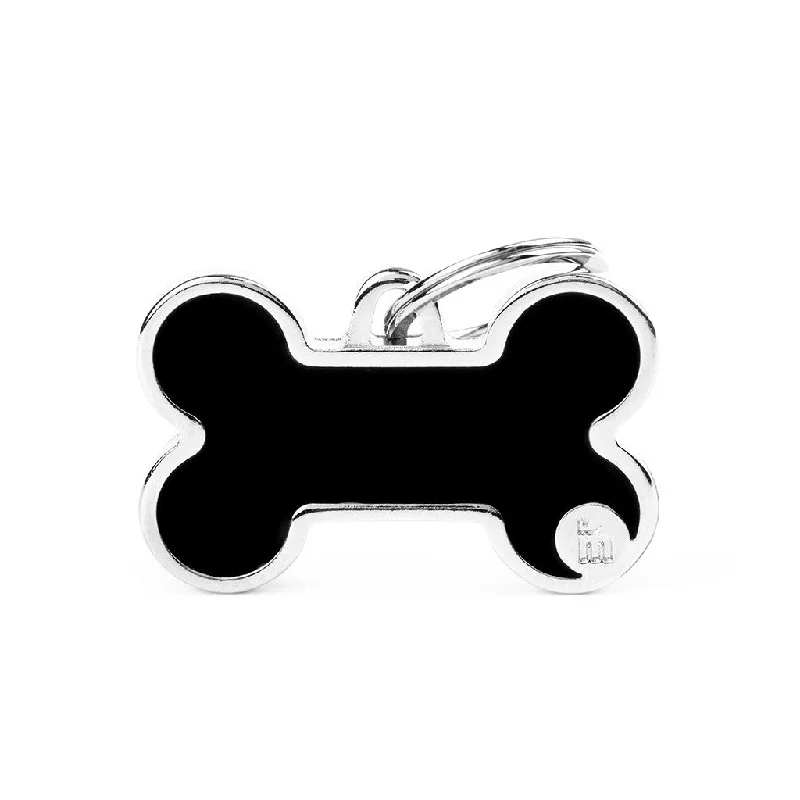 Basic Handmade XL Black Bone ID Tag