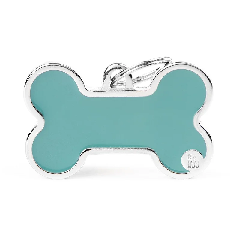 Basic Handmade XL Light Blue Bone ID Tag