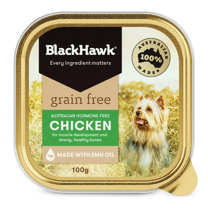 Black Hawk Grain Free Adult Chicken Wet Dog Food 100g x 9