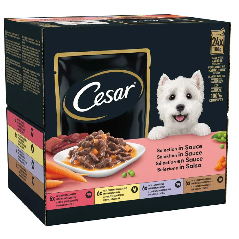 Cesar Deliciously Fresh Favourites in Sauce Adult Dog Food Pouches (24x100g)