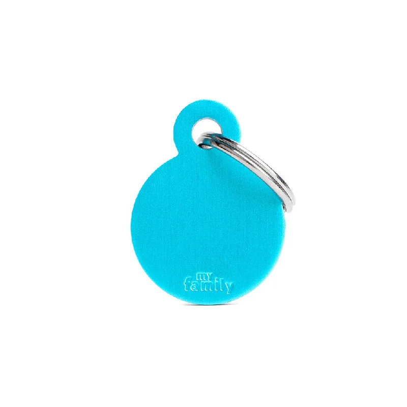 Basic Collection Small Round Light Blue in Aluminum ID Tag