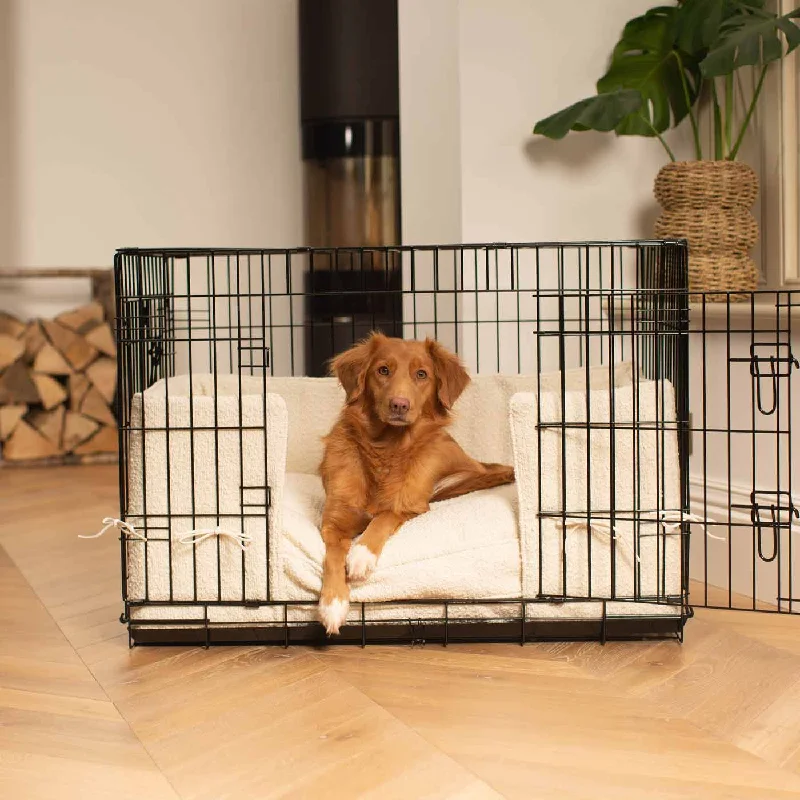 Dog Crate Bumper in Ivory Bouclé by Lords & Labradors