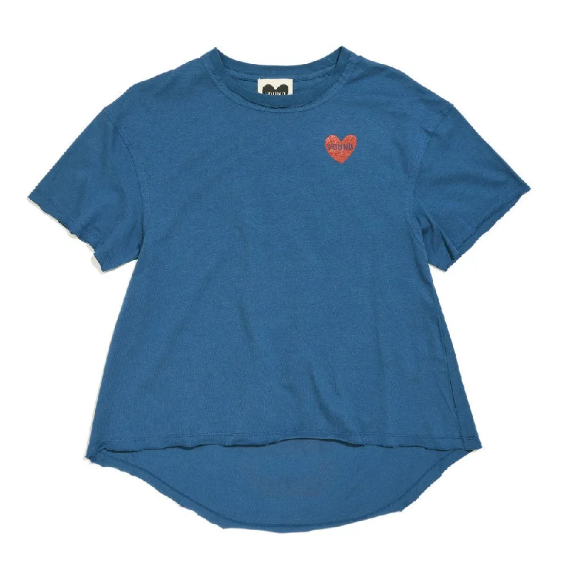 Found My Animal Big Full Heart T-Shirt, Blue + Tomato