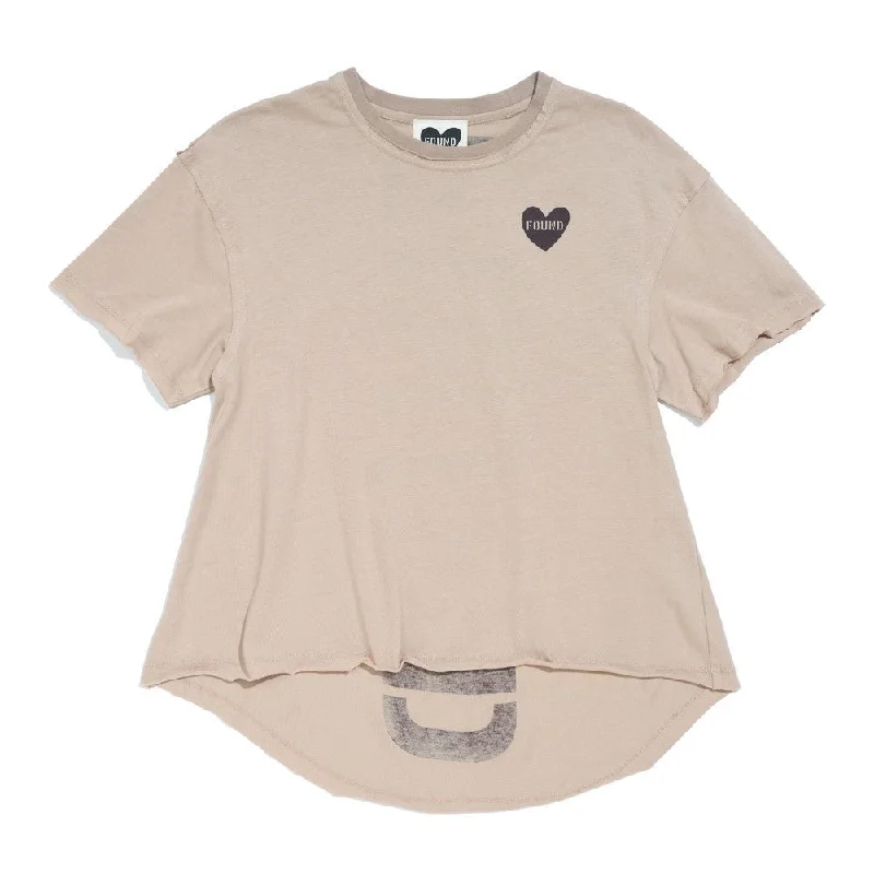 Found My Animal Big Full Heart T-Shirt, Taupe + Chocolate