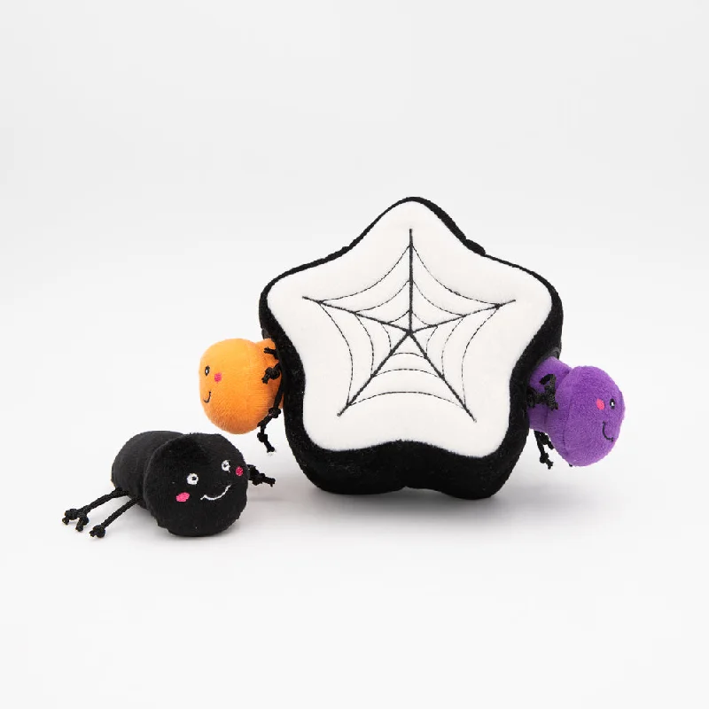 Zippy Paws Halloween 2024 Burrow Puzzle Plush Dog Toy, Spider Web