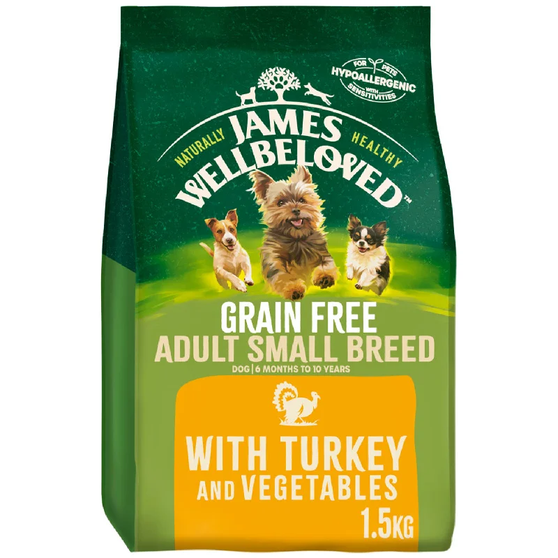 James Wellbeloved Turkey & Veg Grain Free Small Breed Adult Dog Food 1.5KG