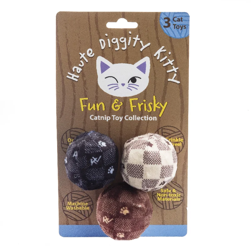 Kitty Vuiton Checker Balls 3-Pack