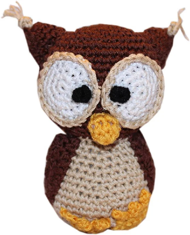 Knit Knacks Hootie the Owl Organic Cotton Small Dog Toy