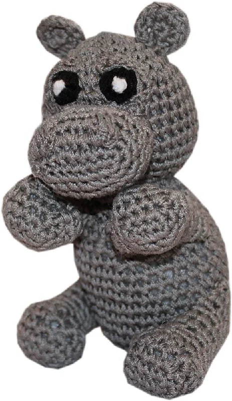 Knit Knacks Hudson the Hippo Organic Cotton Small Dog Toy