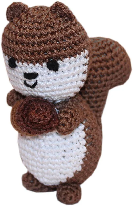 Knit Knacks Slappy the Squirrel Organic Cotton Small Dog Toy