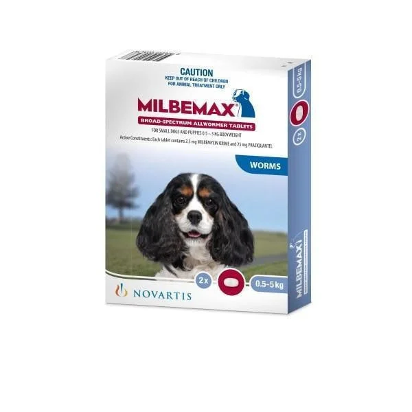 Milbemax - Wormer (for Dogs 0-5kg) (2pk)