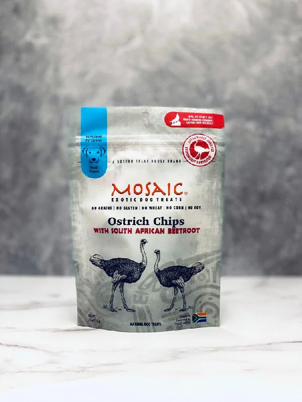 Mosaic South African Ostrich Chips Infused with Beetroot, 2.5 oz