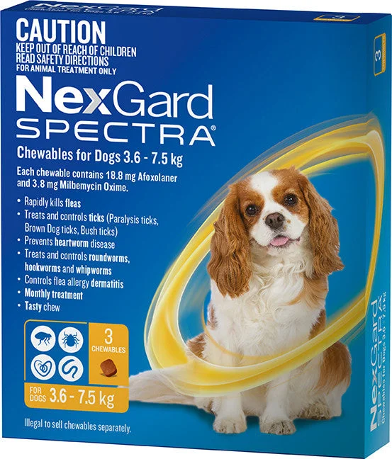 NexGard Spectra - Chewables for Dogs (3.6-7.5kg) (3pk)