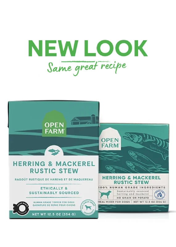 Open Farm Grain Free Herring & Mackerel Recipe Rustic Stew Wet Dog Food