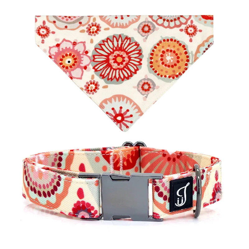 Orange Daisy Dog Collar Bandana