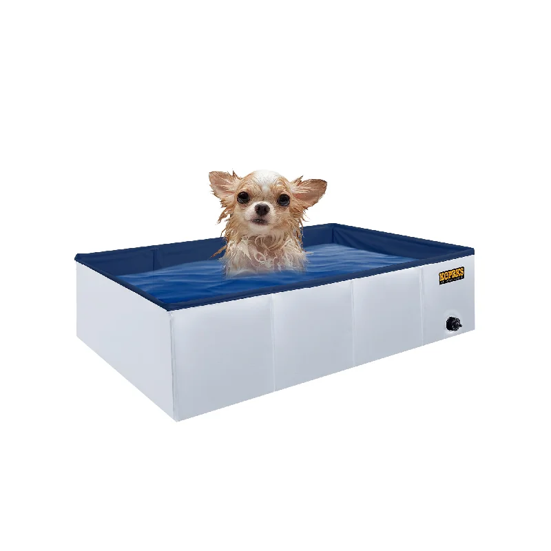 Outdoor Rectangular Swimming Pool Bathing Tub - Portable Foldable - Small - Grey