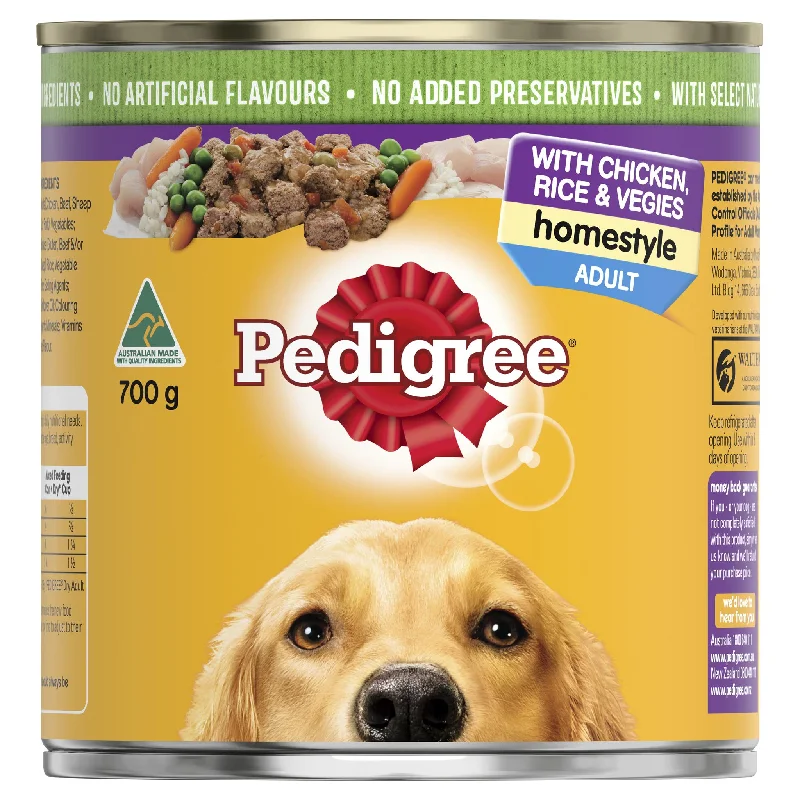 Pedigree Dog Adult Wet Food Home Style Chicken Rice & Veg 700g x 12