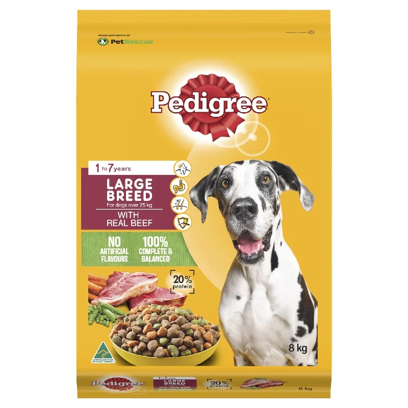 Pedigree Meaty Bites Dog Adult Dry Food Beef Large Breed 8kg