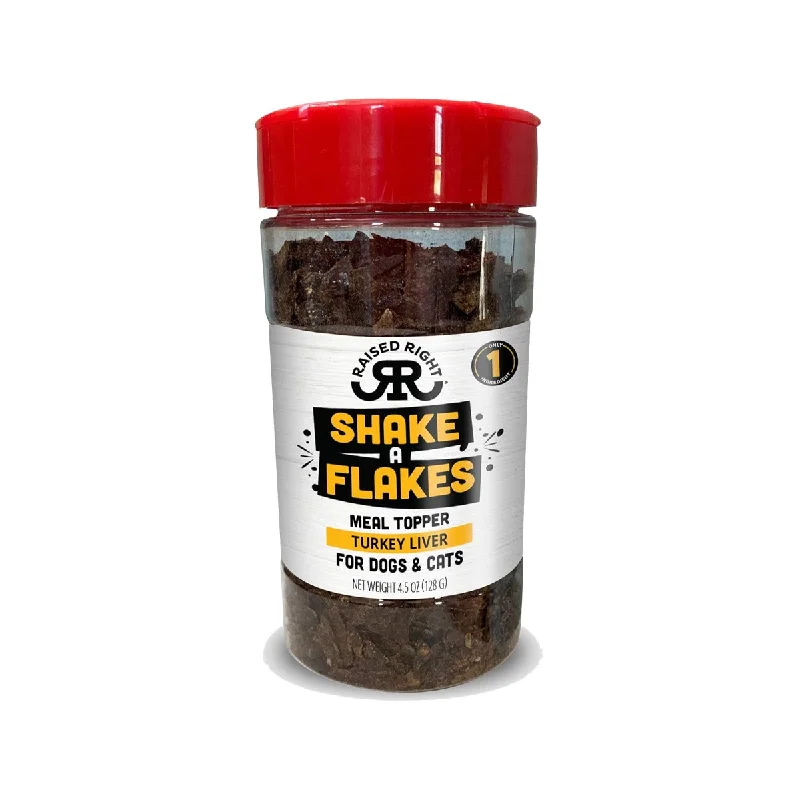 Raised Right Shake-a-Flake Meal Topper Turkey Liver 4.5oz