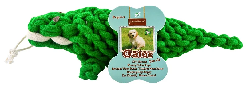 Aussie Naturals Ropies Green Gator Dog Toy