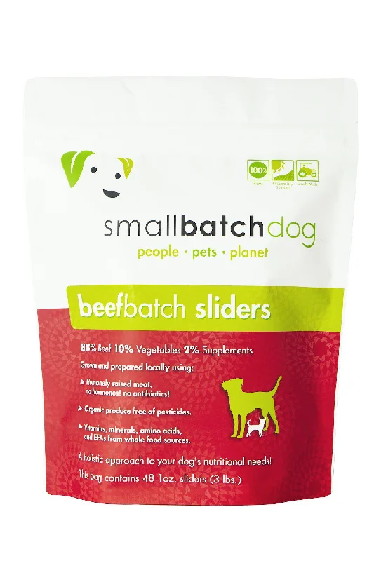 Small Batch Beef Frozen Raw Dog Food, Sliders