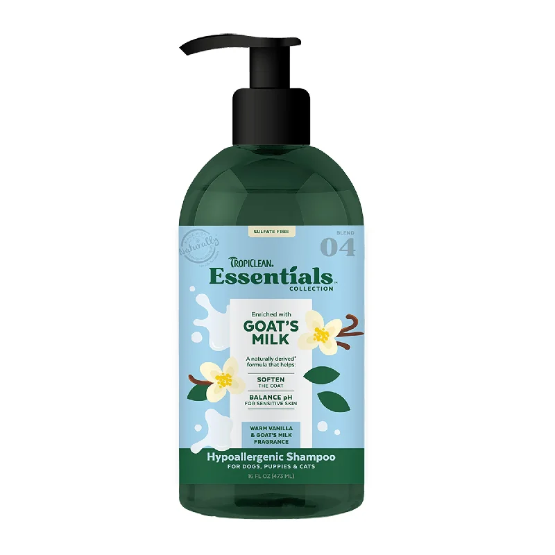 TropiClean Essentials Goat's Milk Dog Shampoo, 16-oz bottle