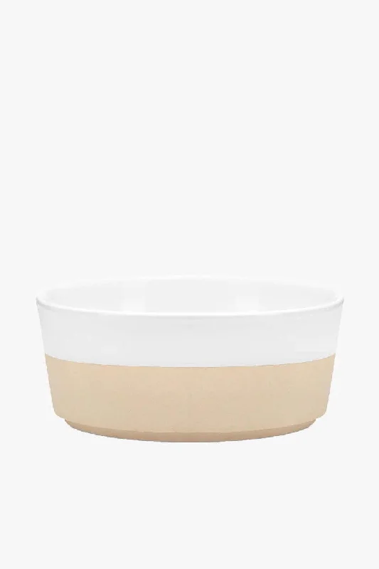 Waggo Textured Dipper White Ceramic Dog Bowl