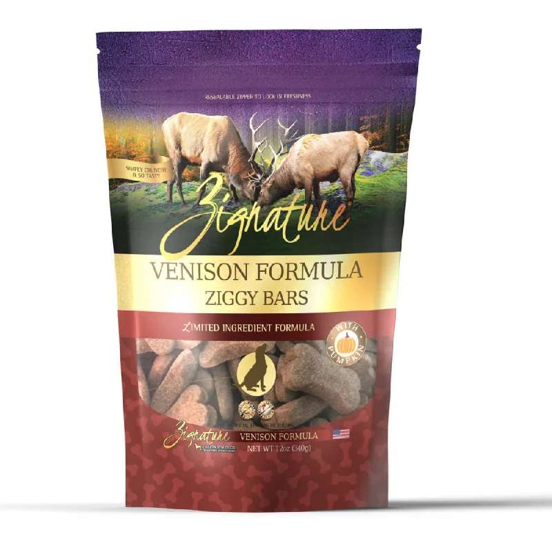 Zignature Zssential Ziggy Bars Venison Formula Dog Treats