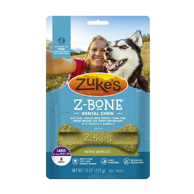 Zukes Z-Bones Grain Free Clean Apple Crisp Dental Dog Treats