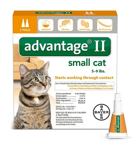 Advantage II Small Cat 2 Pack - Orange