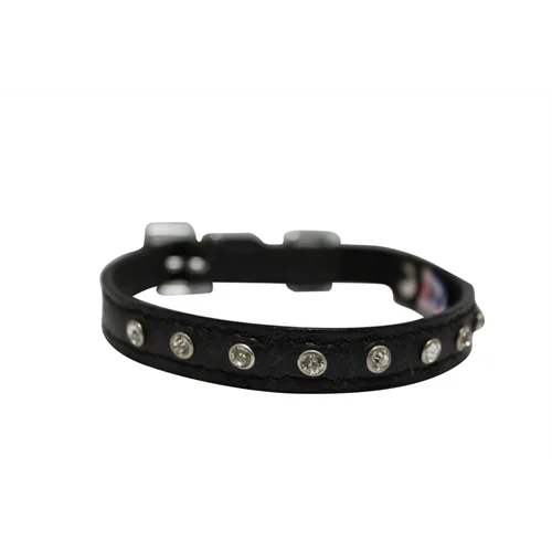 Athens Cat Collar with Rhinestones - Midnight Black