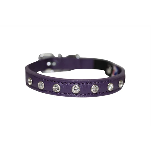 Athens Cat Collar with Rhinestones - Orchid Purple