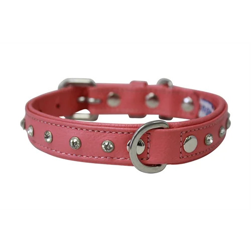 Athens Dog Collar with Rhinestones - Bubblegum Pink