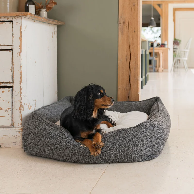 Box Bed in Granite Bouclé by Lords & Labradors