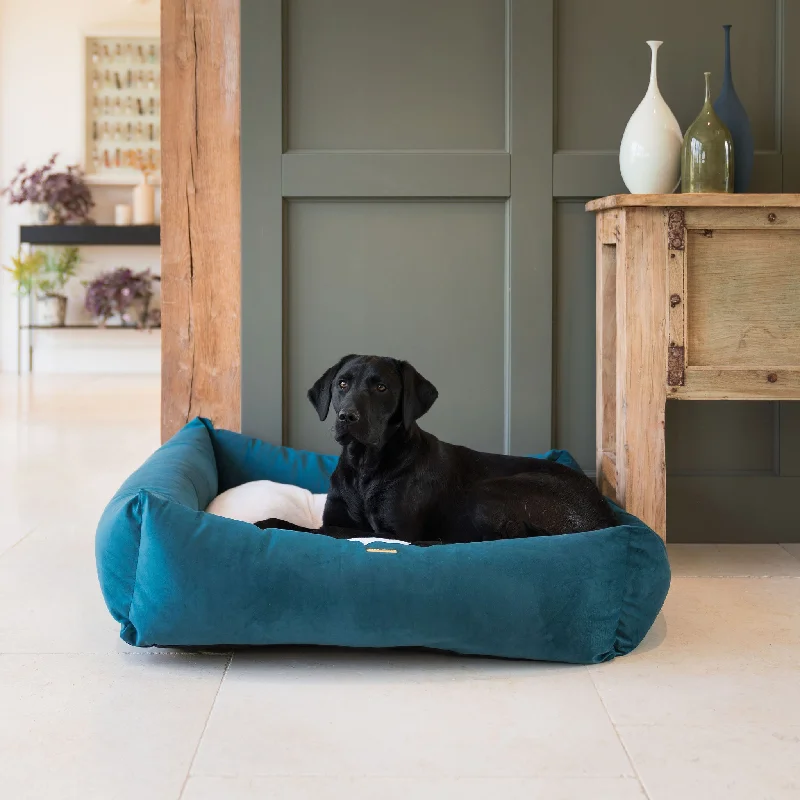 Box Bed In Marine Velvet by Lords & Labradors