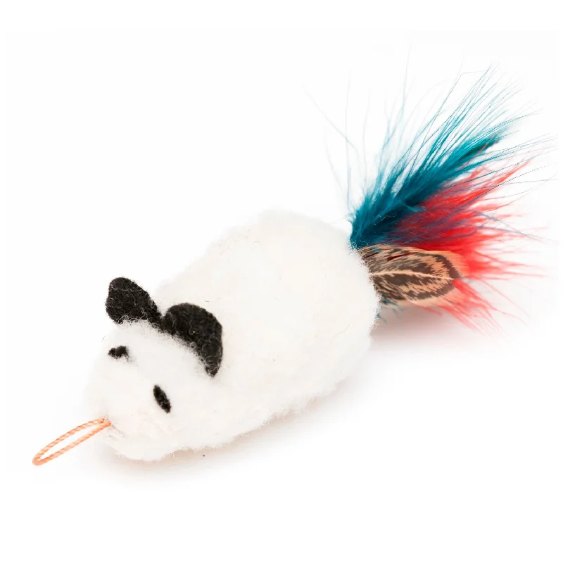 Cat Lures Interactive Replacement Wooly Feather Mouse Cat Toy