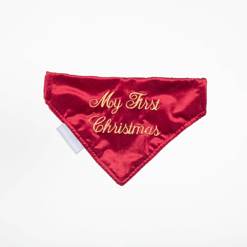 'My First Christmas' Bandana in Velvet by Lords & Labradors