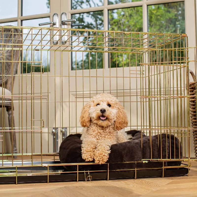 Cosy & Calming Puppy Crate Bed With Removable Covers in Calming Anti-Anxiety Dusk Faux Fur by Lords & Labradors