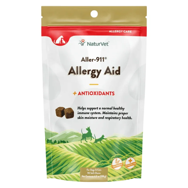 Dog & Cat Supplement - ALLERGY CARE, Allergy-911, Allergy Aid + Antioxidants - 90 soft chews