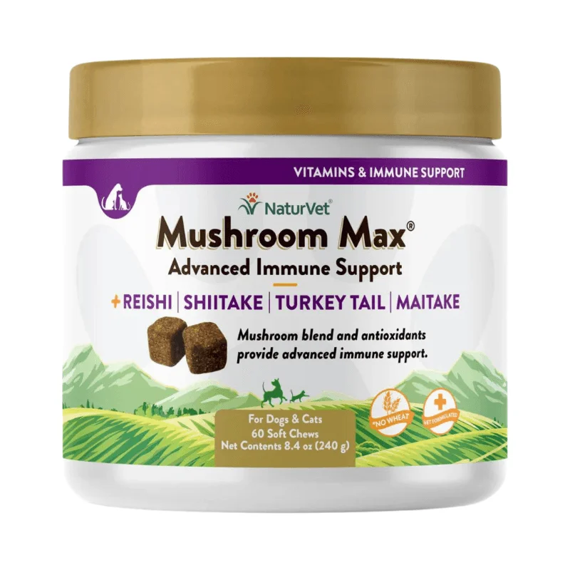 Dog & Cat Supplement - VITAMIN & IMMUNE SUPPORT - Mushroom Max - Advanced Immune - 60 soft chews