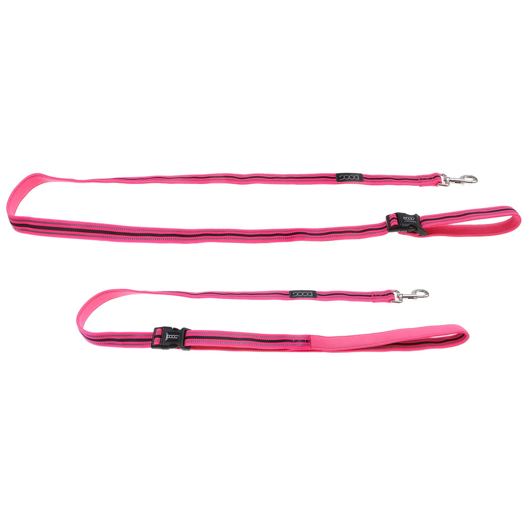 DOOG Neoprene Clip It Lady Neon Pink Adjustable Dog Lead Extra Large