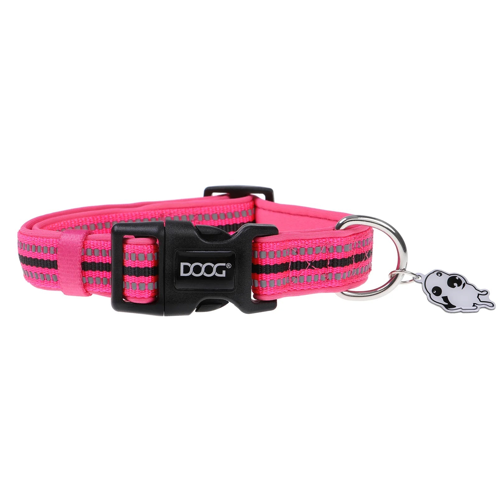 DOOG Neoprene Lady Neon Pink Dog Collar Small