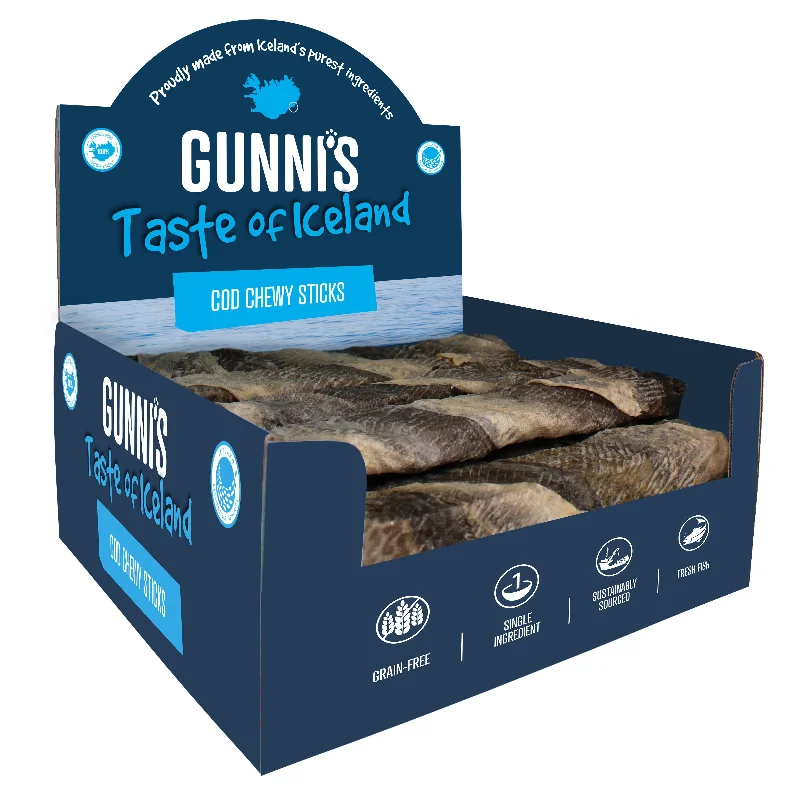 Gunnis Taste of Iceland Cod Chew Sticks 8 Inch Dog Treat 1 Pack