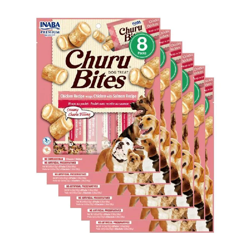 Inaba Churu Bites Chicken Wraps with Salmon Dog Treats 96g x 6***