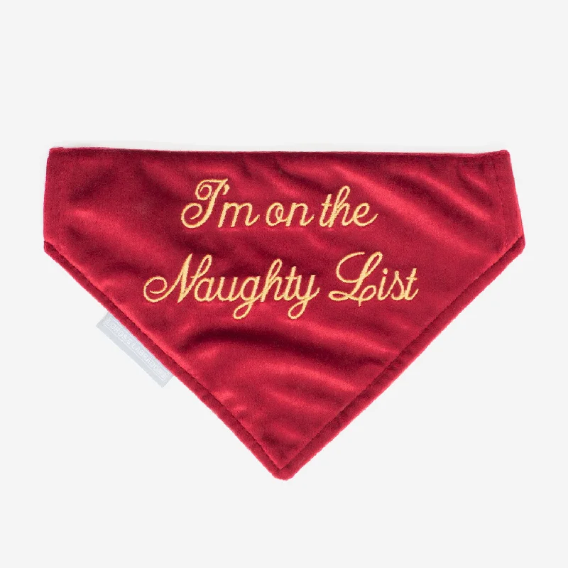 'I'm on the Naughty List' Bandana in Velvet by Lords & Labradors