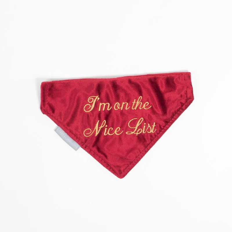 'I'm on the Nice List' Bandana in Velvet by Lords & Labradors