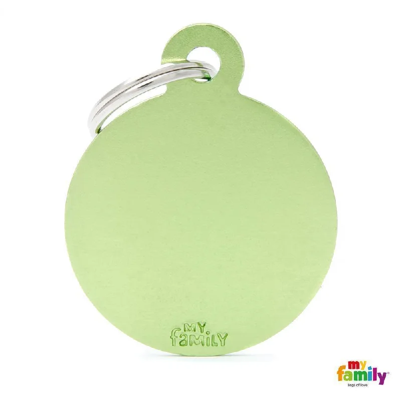 My Family Basic Circle Large Lime Dog Tag with Free Engraving