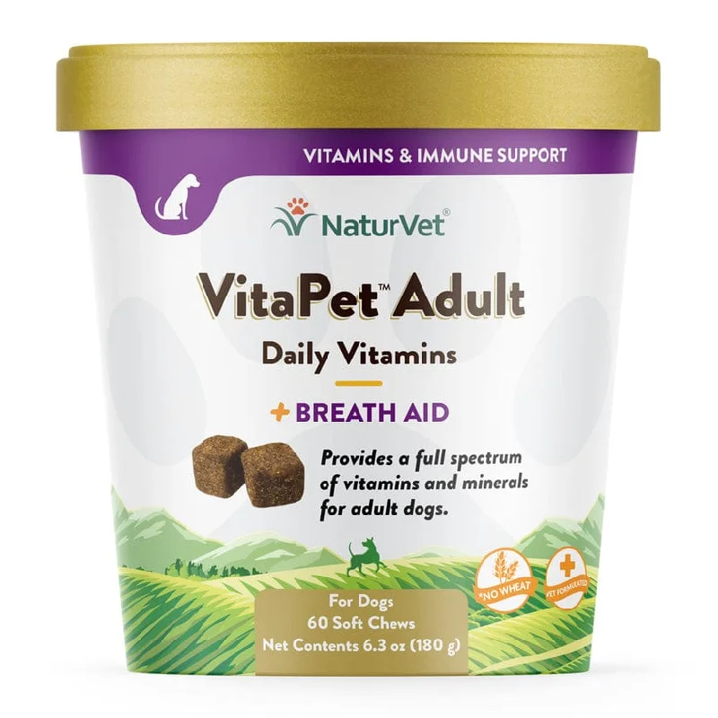 NaturVet VitaPet Adult Daily Vitamin Plus Breath Aid Soft Chews for Dogs